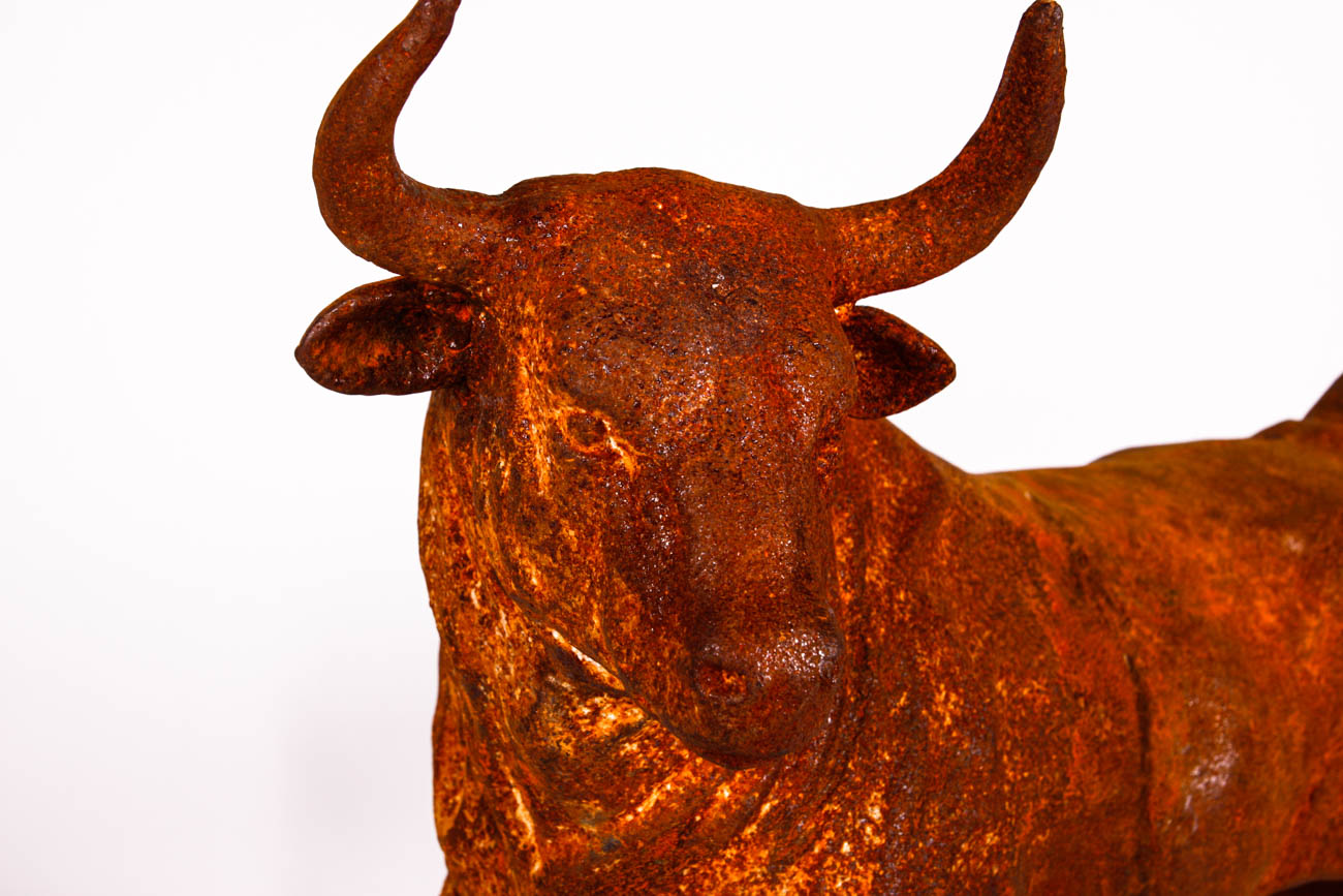 Weathered Cast Iron Bull Statuette