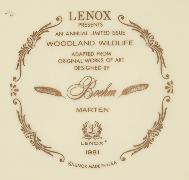 Pair of Vintage Limited Edition Lenox Wildlife Plates