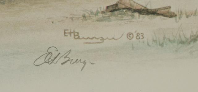 Lot of Four Signed E. Howard Burger Offset Lithographs