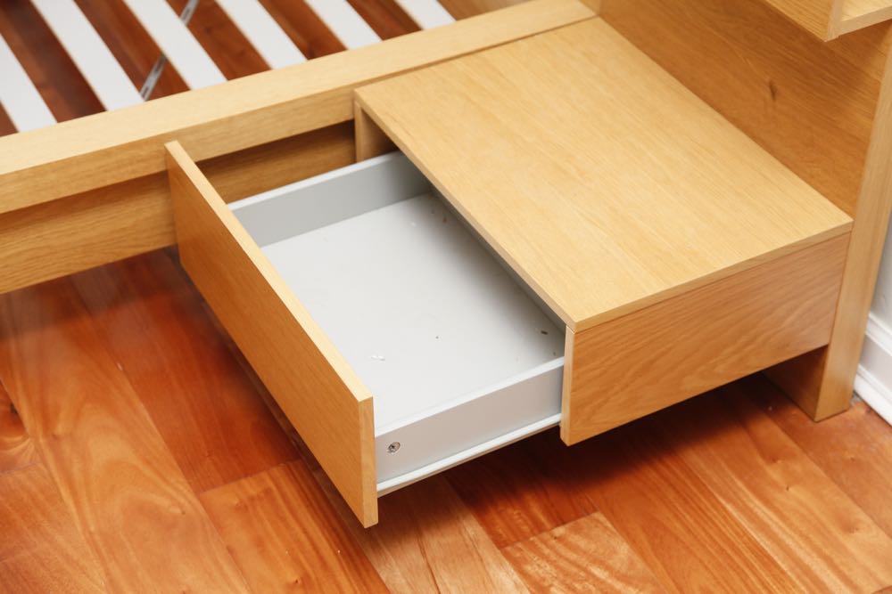 IKEA King Bed with Attached Nightstands