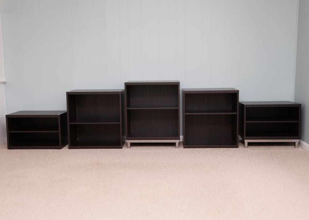 Set of Five IKEA Small Bookcases