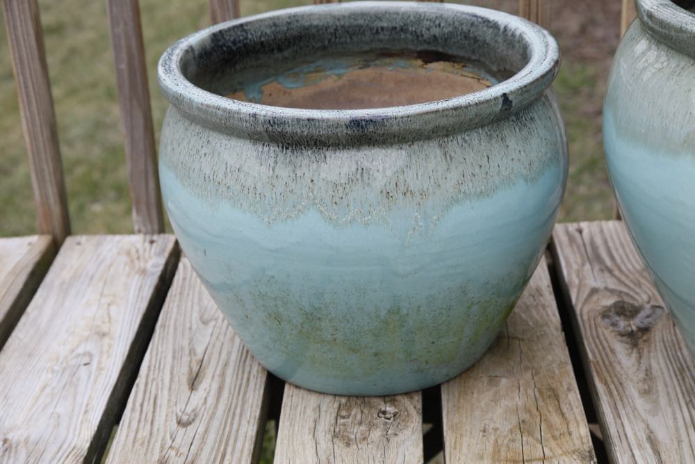 Trio of Turquoise Flower Pots