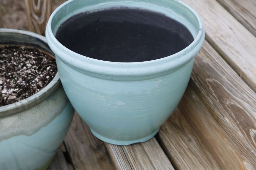 Trio of Turquoise Flower Pots