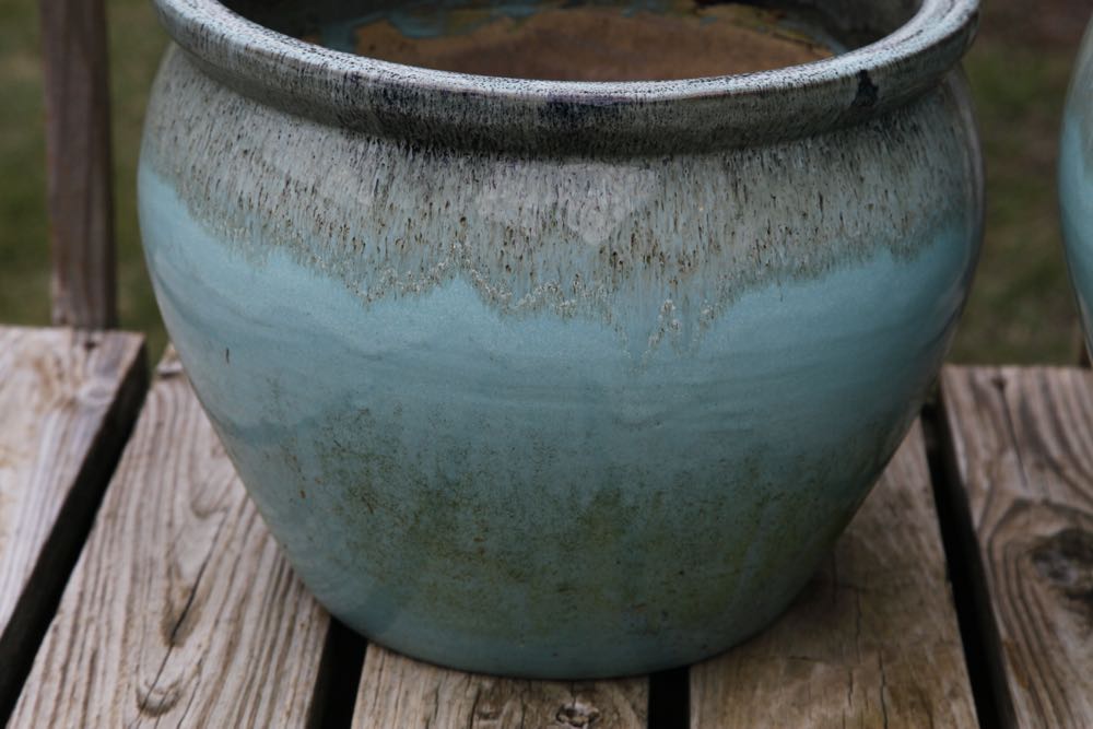 Trio of Turquoise Flower Pots