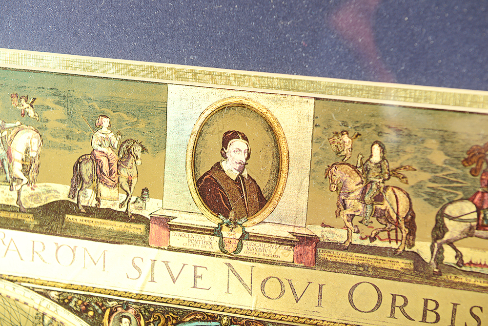 Framed Gold Foil Blaeu Map Pair