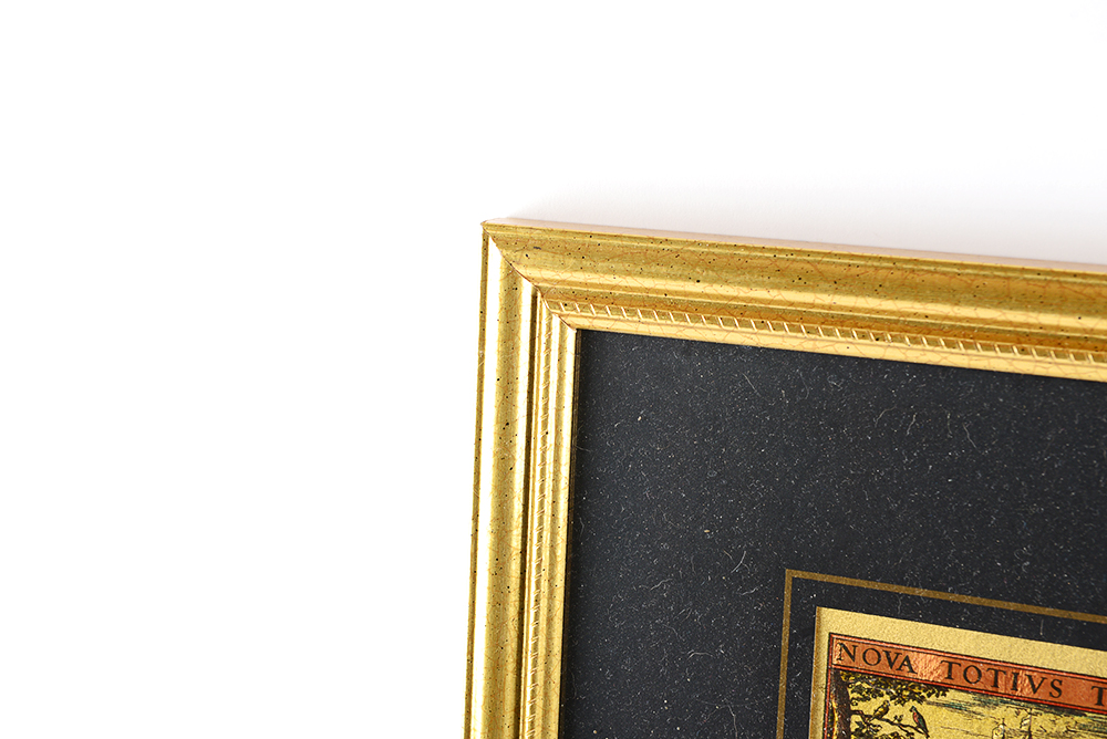 Framed Gold Foil Blaeu Map Pair