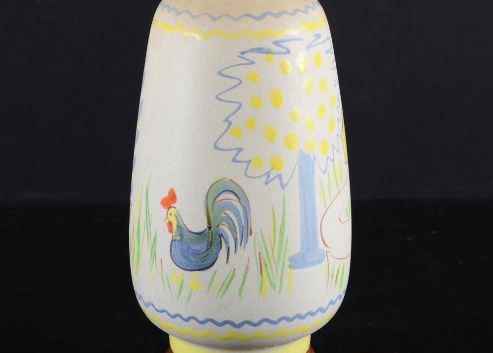 Mid-Century Slip-Decorated Lamp