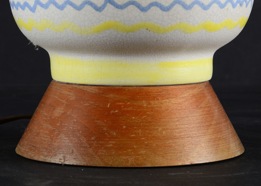 Mid-Century Slip-Decorated Lamp