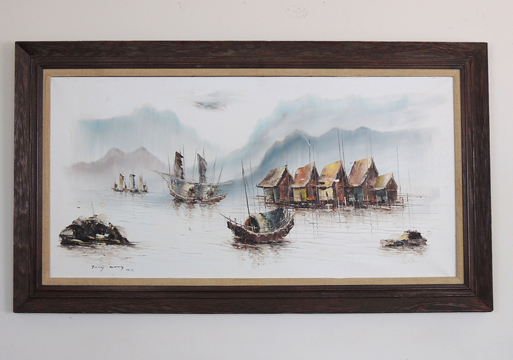 Signed Tony Wong Original Oil on Canvas