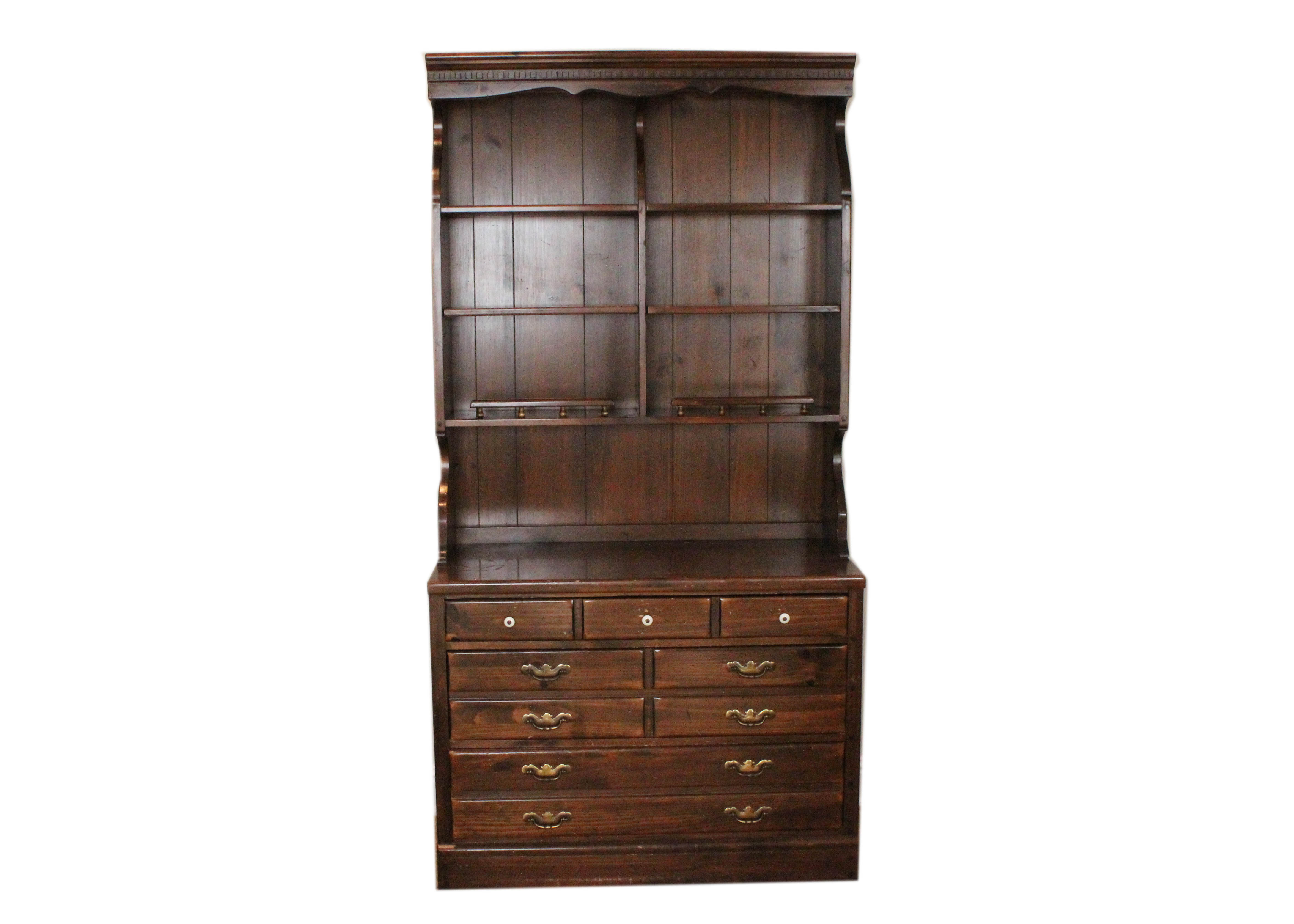 Dark Oak Ethan Allen "American Traditions" Hutch