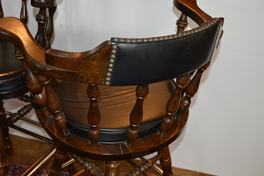 Set of Four Colonial Style Bar Stools