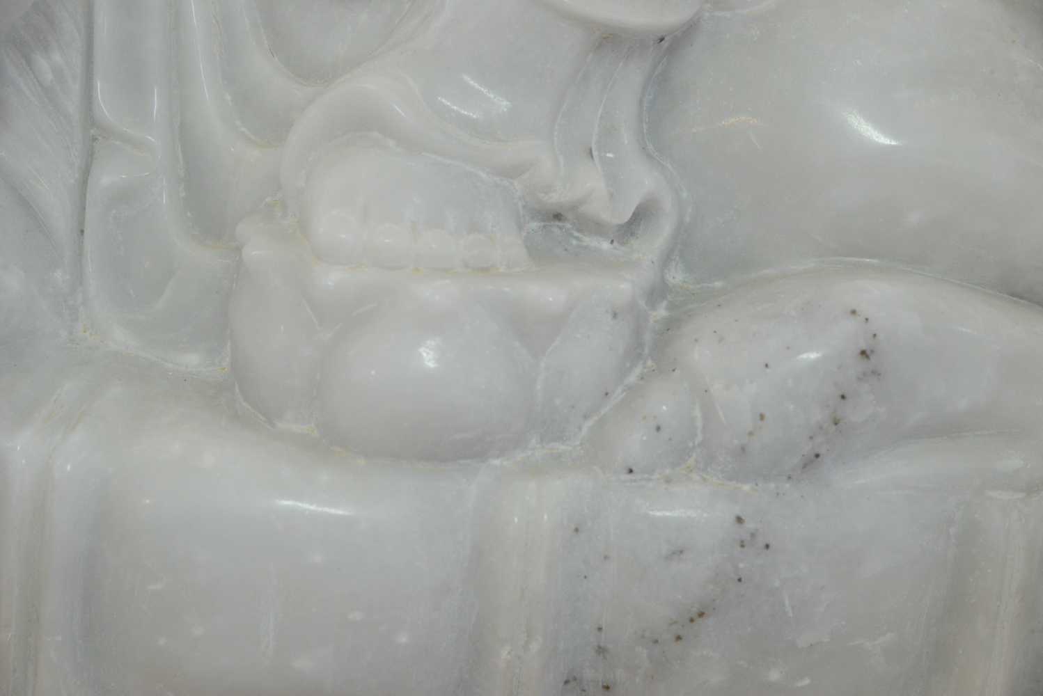 Substantial White Marble Guanyin Statue