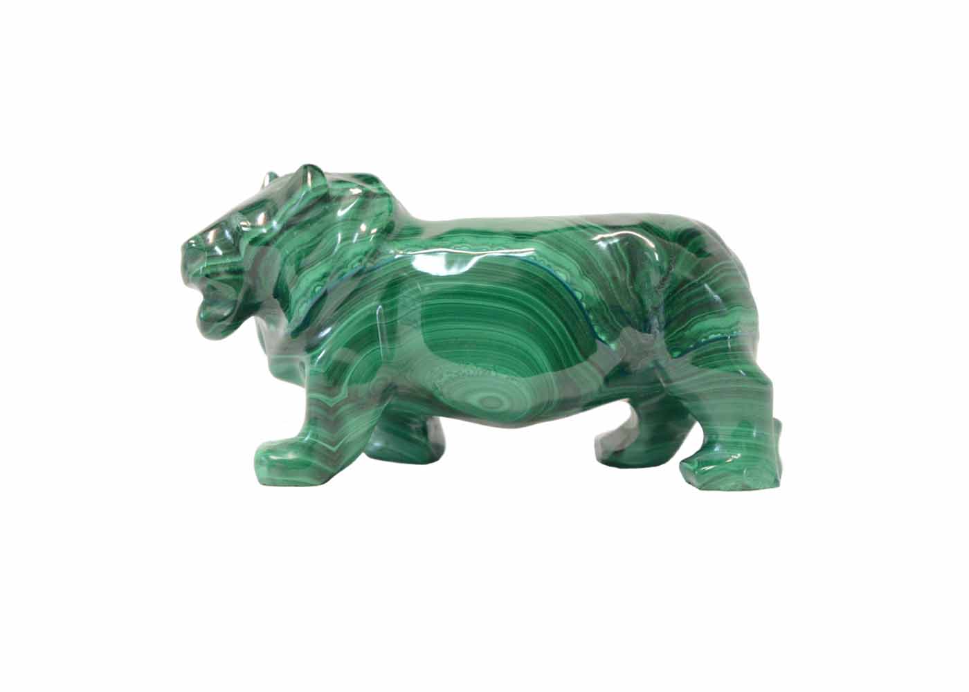 Carved Malachite Lion