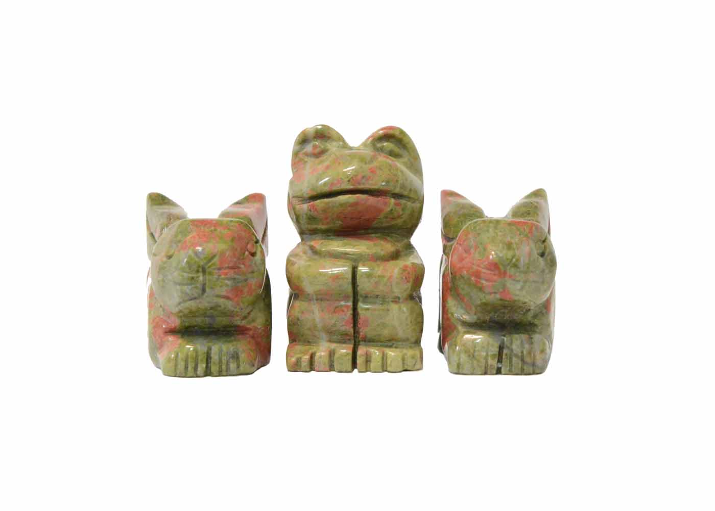 Unikite Carved Bunny and Frog Figurines