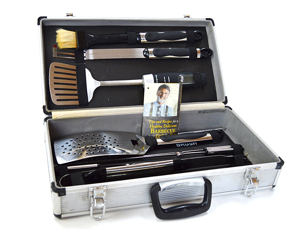 Brookstone and Hayco Grill Utensils in Aluminum Case