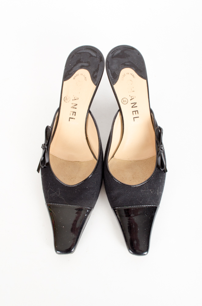 Chanel Black Mules