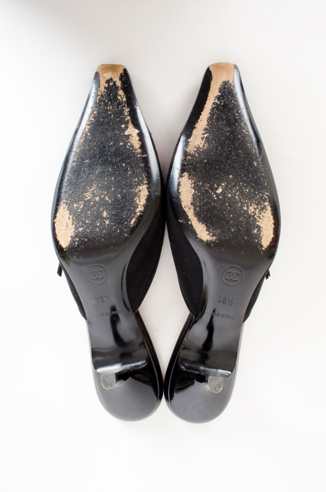 Chanel Black Mules