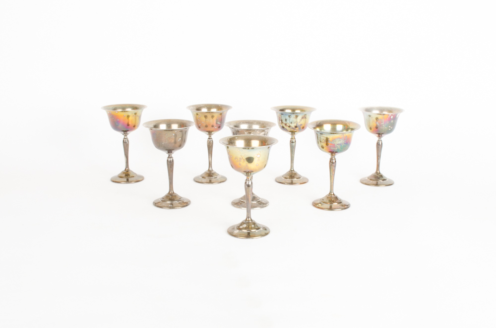 Set of Silverplate Wine Glasses