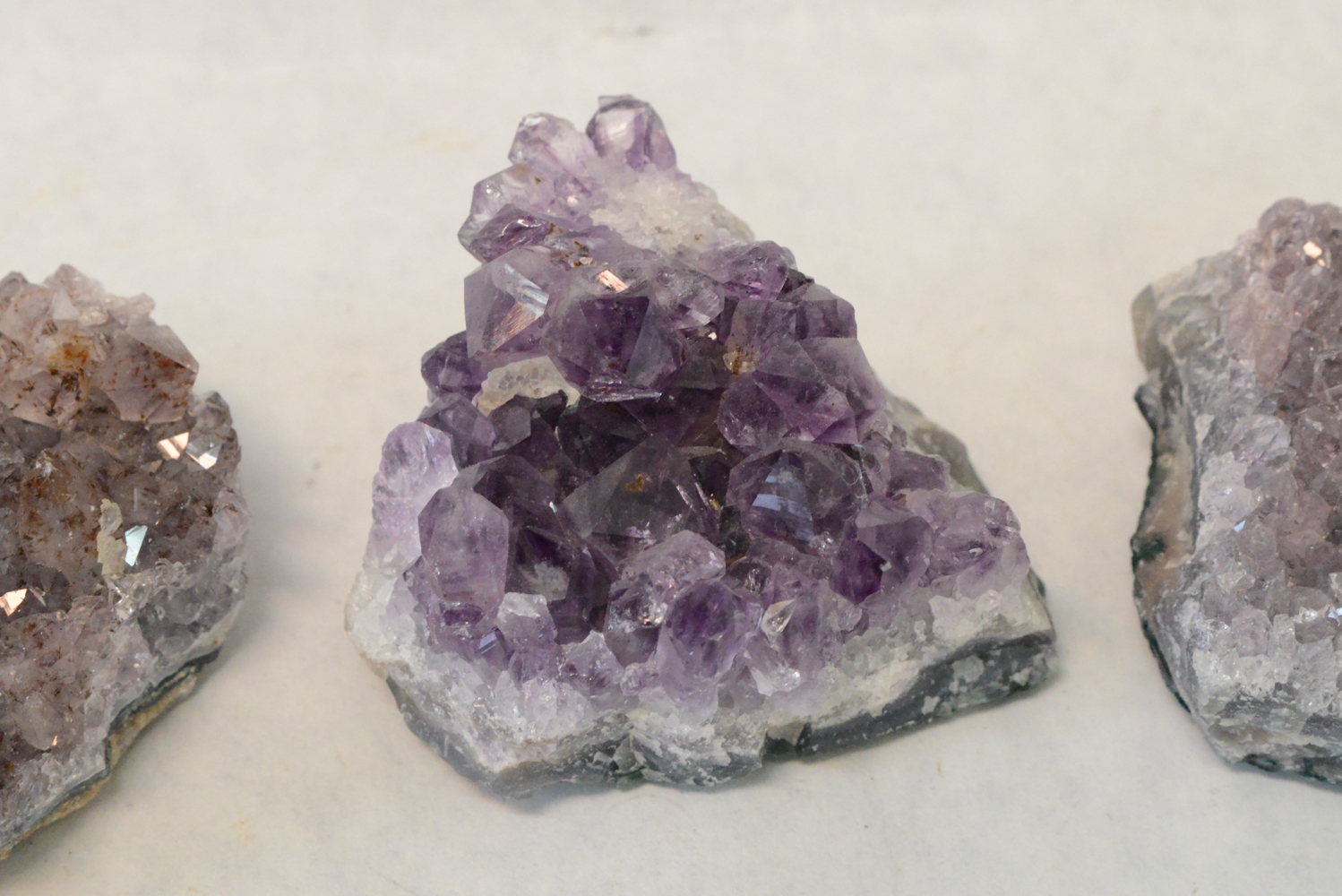 Trio of Amethyst Clusters