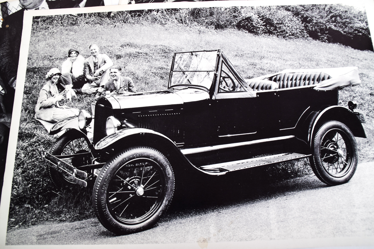 Set of Five Black and White Vintage and Antique Car Photographs