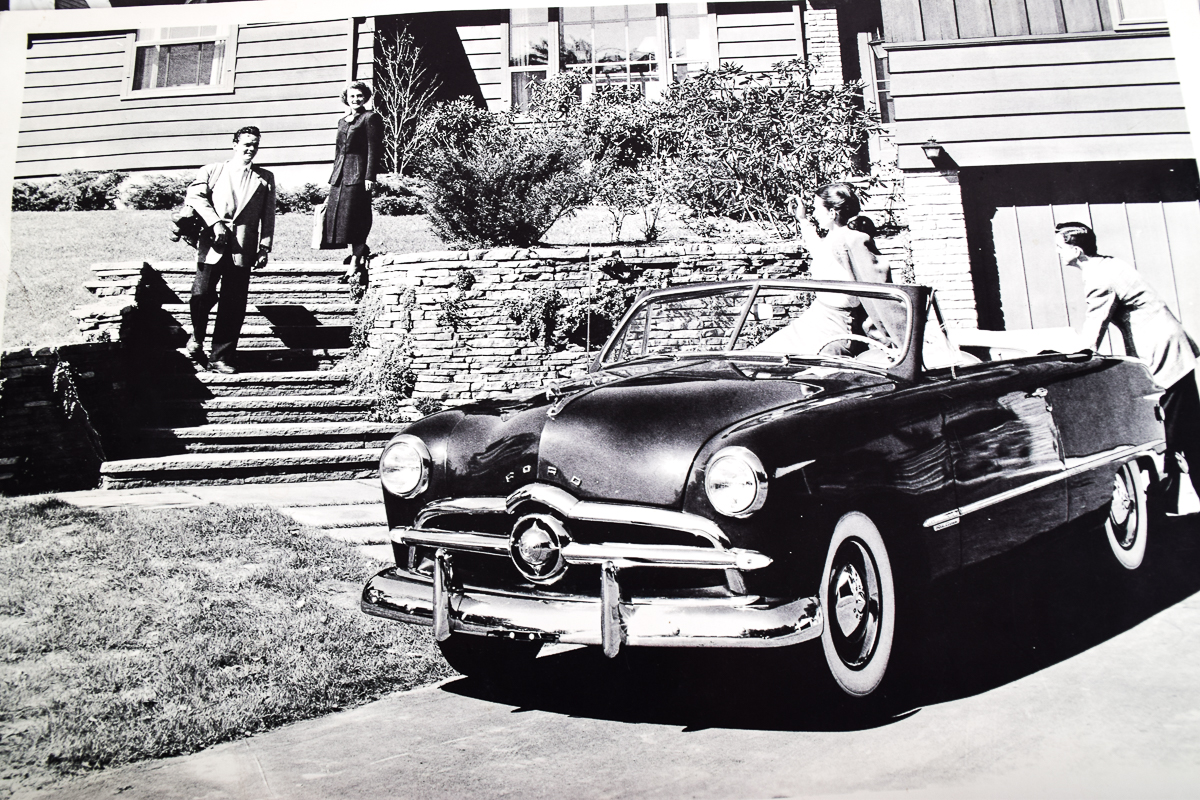 Set of Five Black and White Vintage and Antique Car Photographs