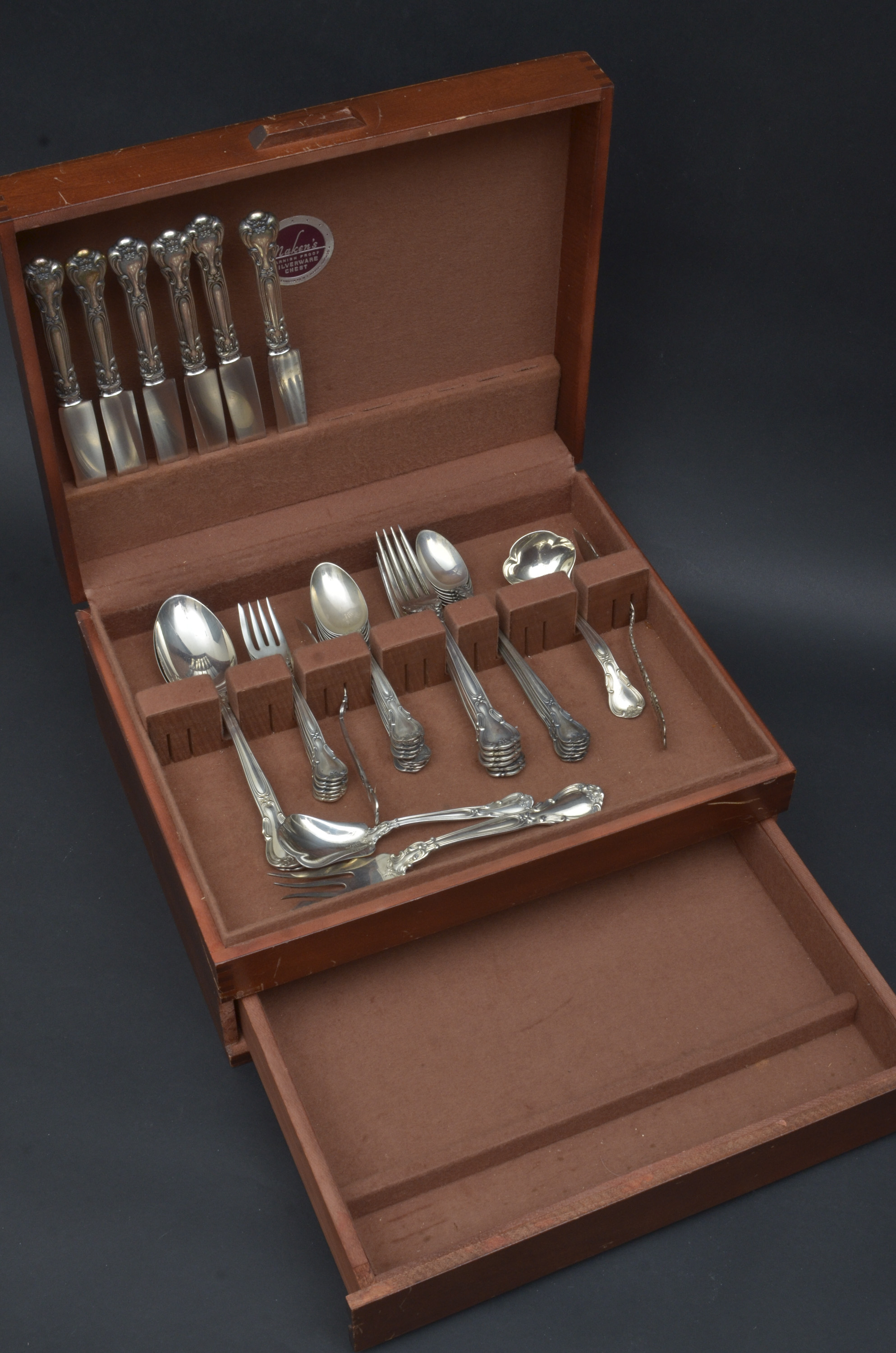 Antique Gorham Corporation Sterling Silverware Set in Tarnish Proof Chest