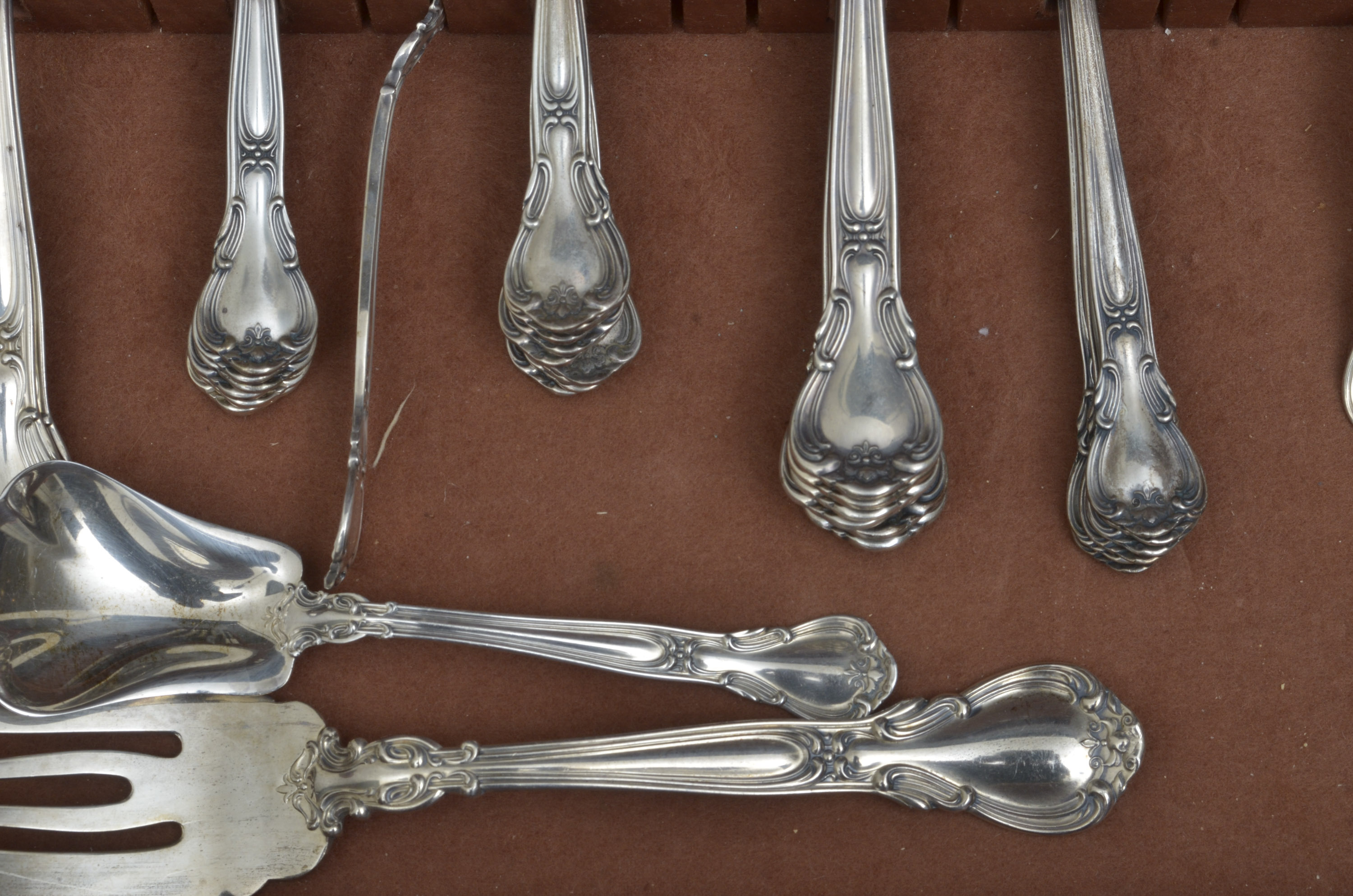 Antique Gorham Corporation Sterling Silverware Set in Tarnish Proof Chest