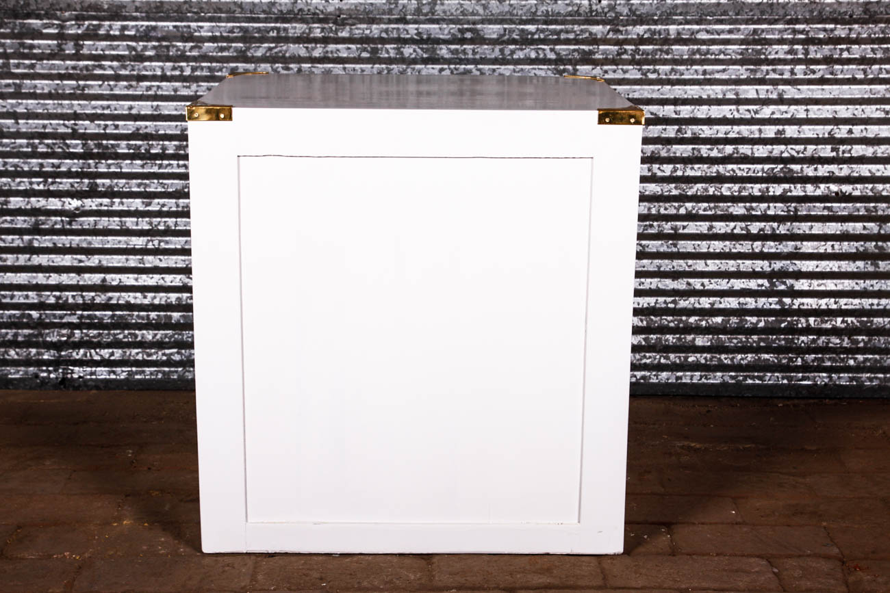 Campaign Style Night Stands with Brass Fixtures