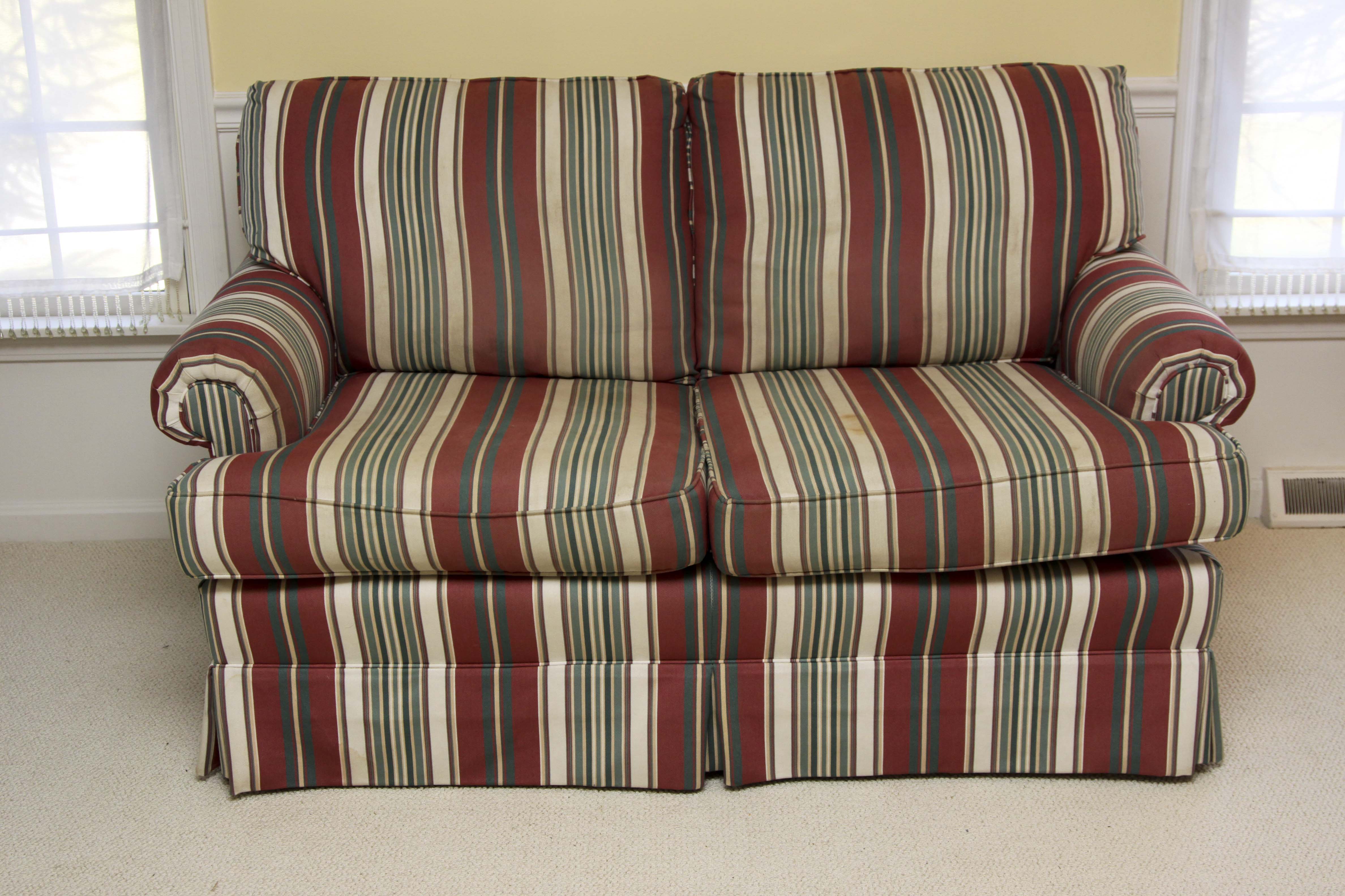 _Decorating Den_ Striped Loveseat