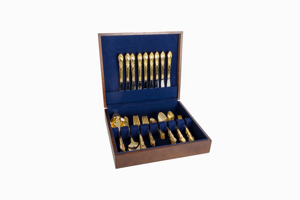 Set of Gold Plated Flatware