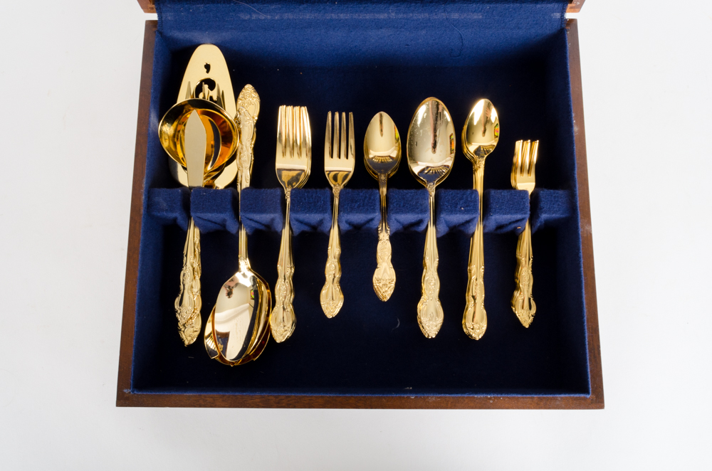 Set of Gold Plated Flatware