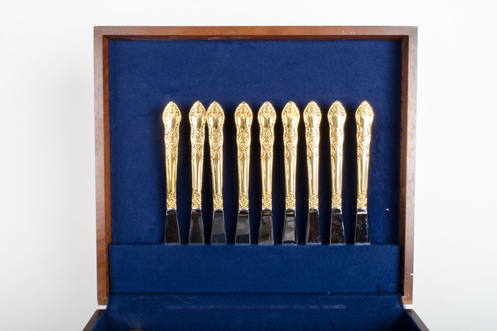 Set of Gold Plated Flatware