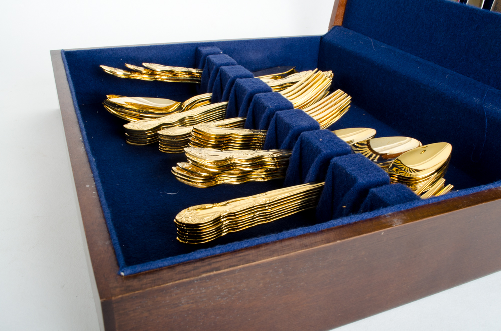 Set of Gold Plated Flatware