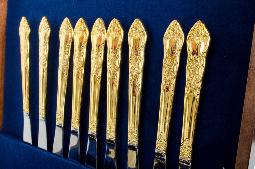 Set of Gold Plated Flatware