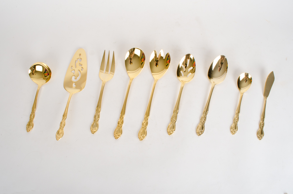 Set of Gold Plated Flatware