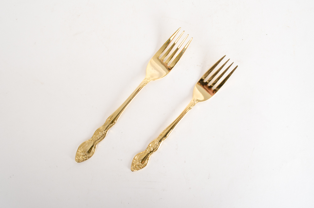 Set of Gold Plated Flatware