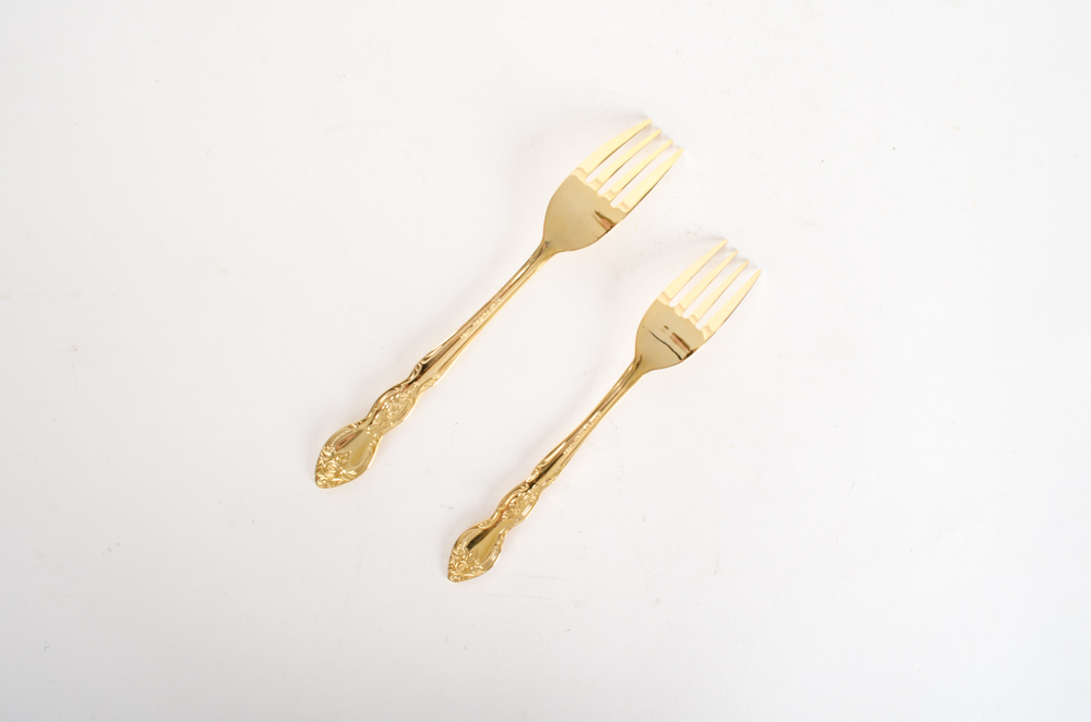 Set of Gold Plated Flatware