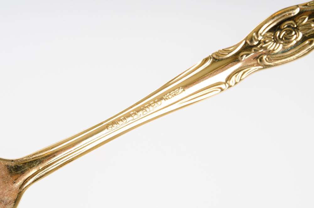 Set of Gold Plated Flatware