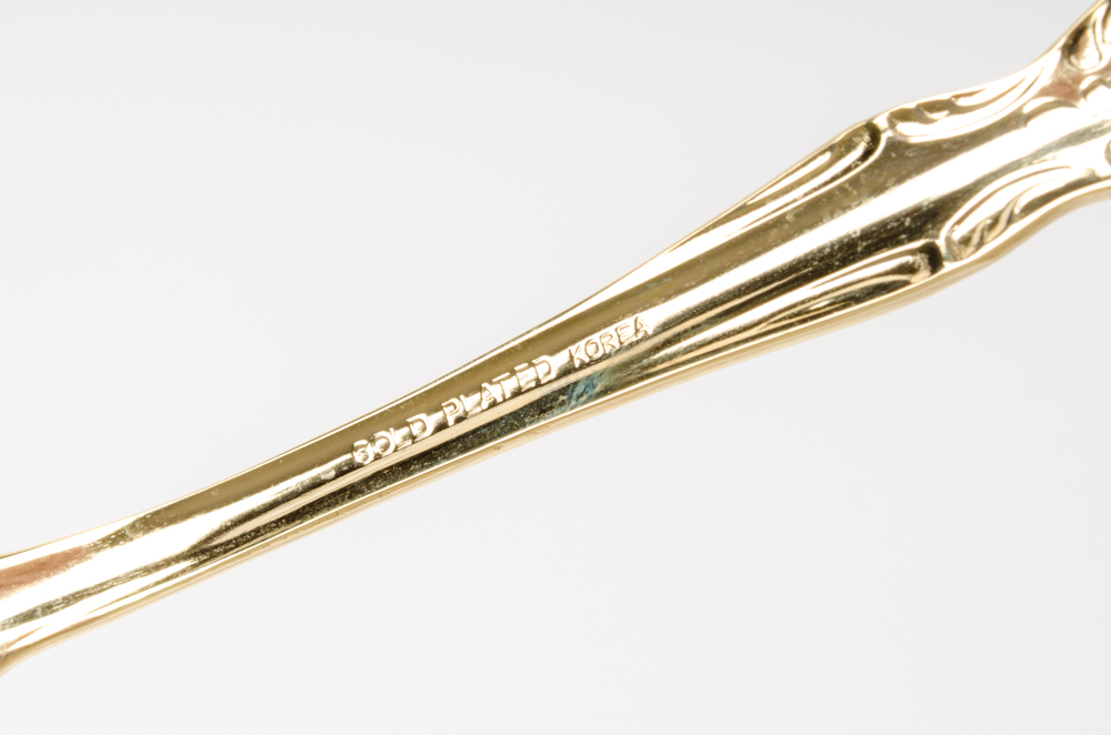 Set of Gold Plated Flatware