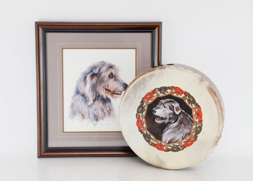 Lynn Judd Watercolor and Dog Drum