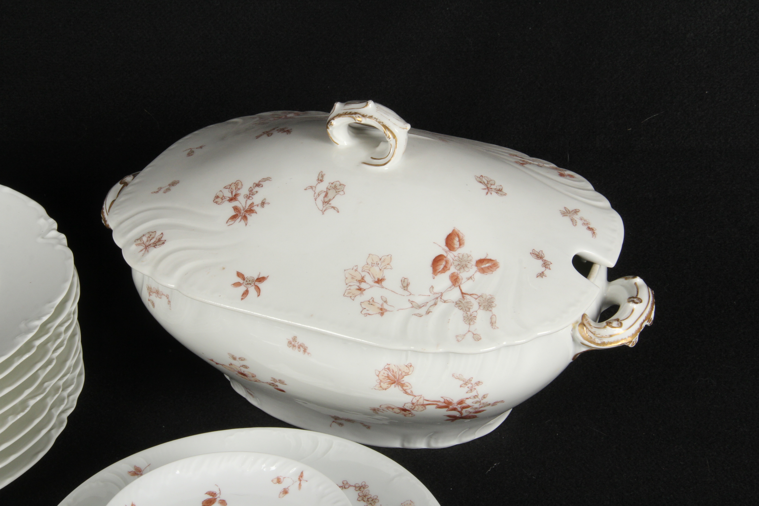 Collection of Haviland Limoges Plates, Cups and Tureen