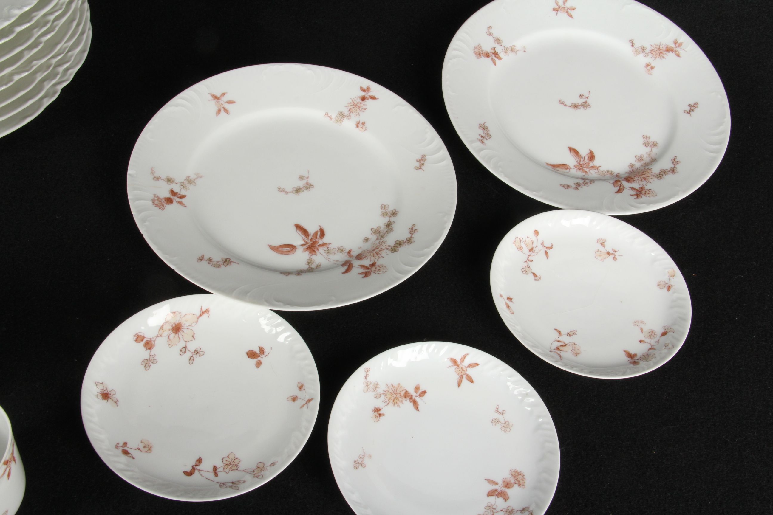 Collection of Haviland Limoges Plates, Cups and Tureen
