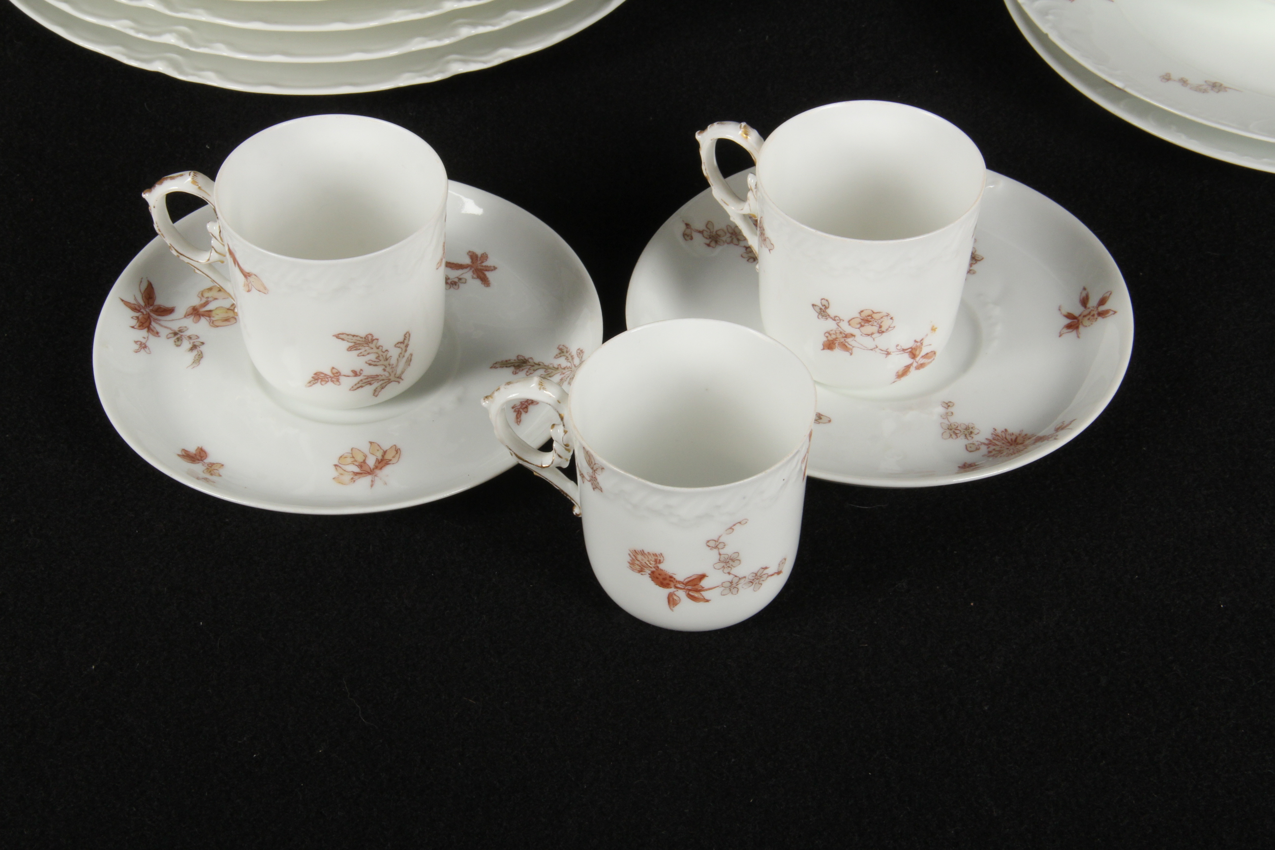 Collection of Haviland Limoges Plates, Cups and Tureen