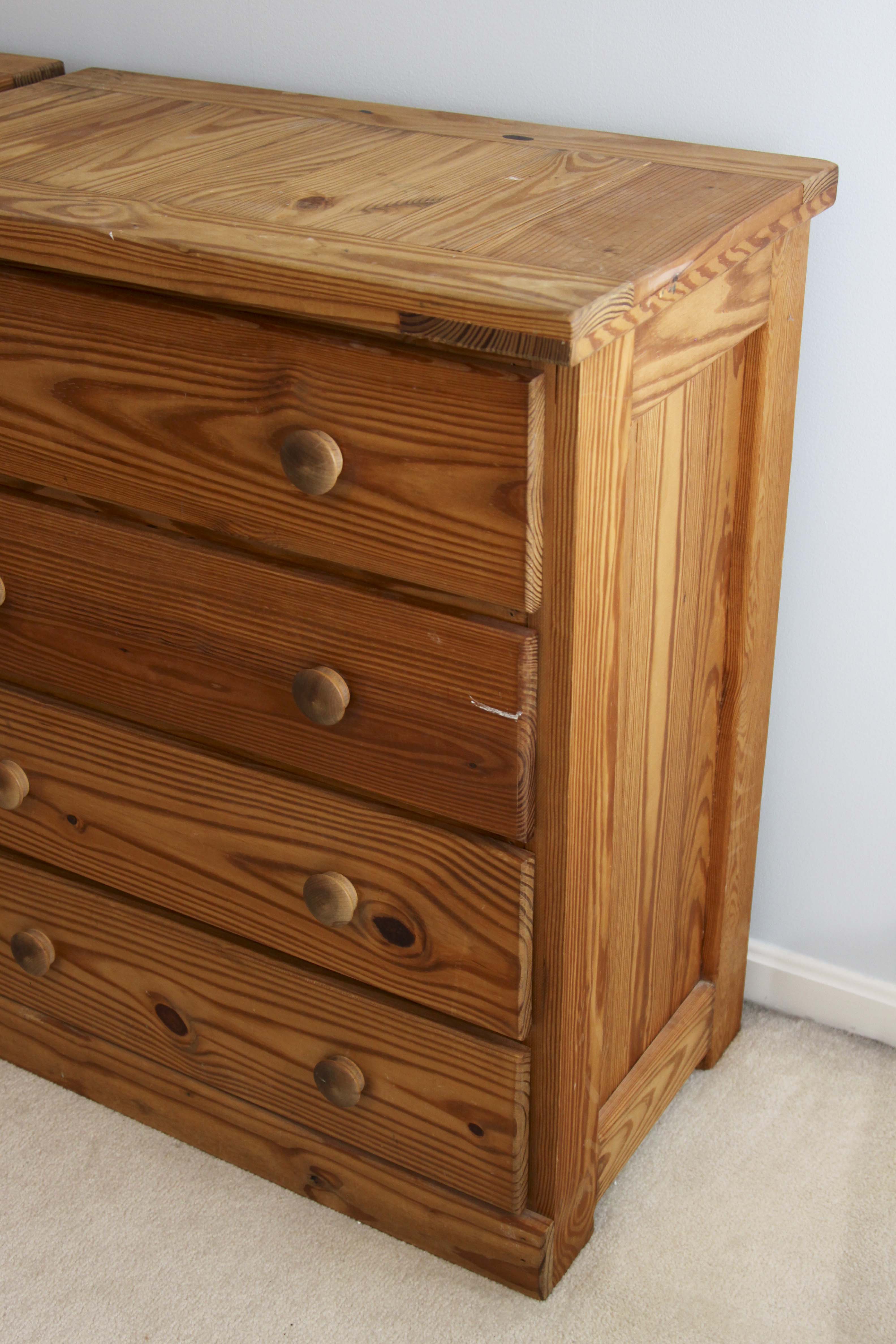 Pair of Pine Wood Chest of Drawers