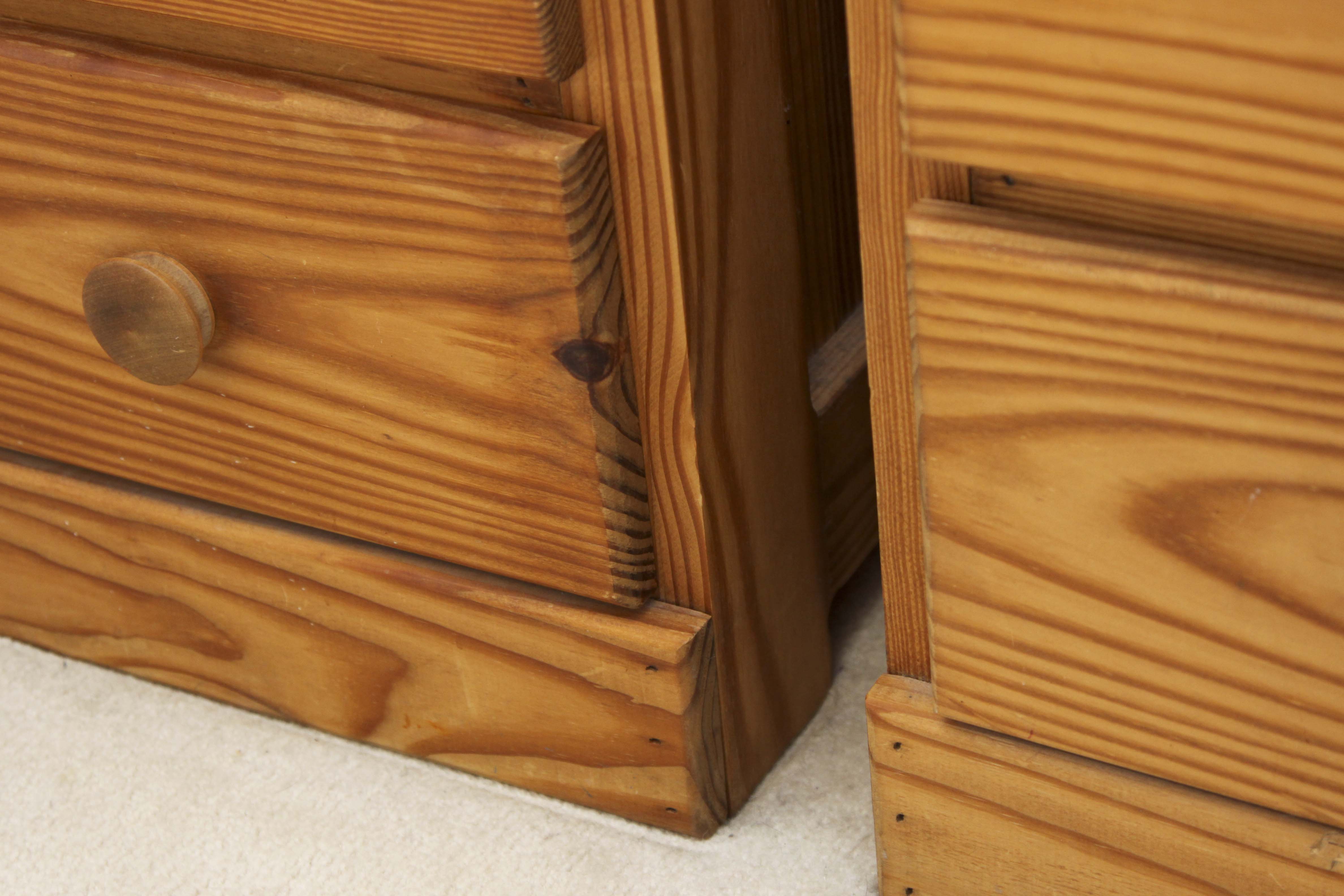 Pair of Pine Wood Chest of Drawers