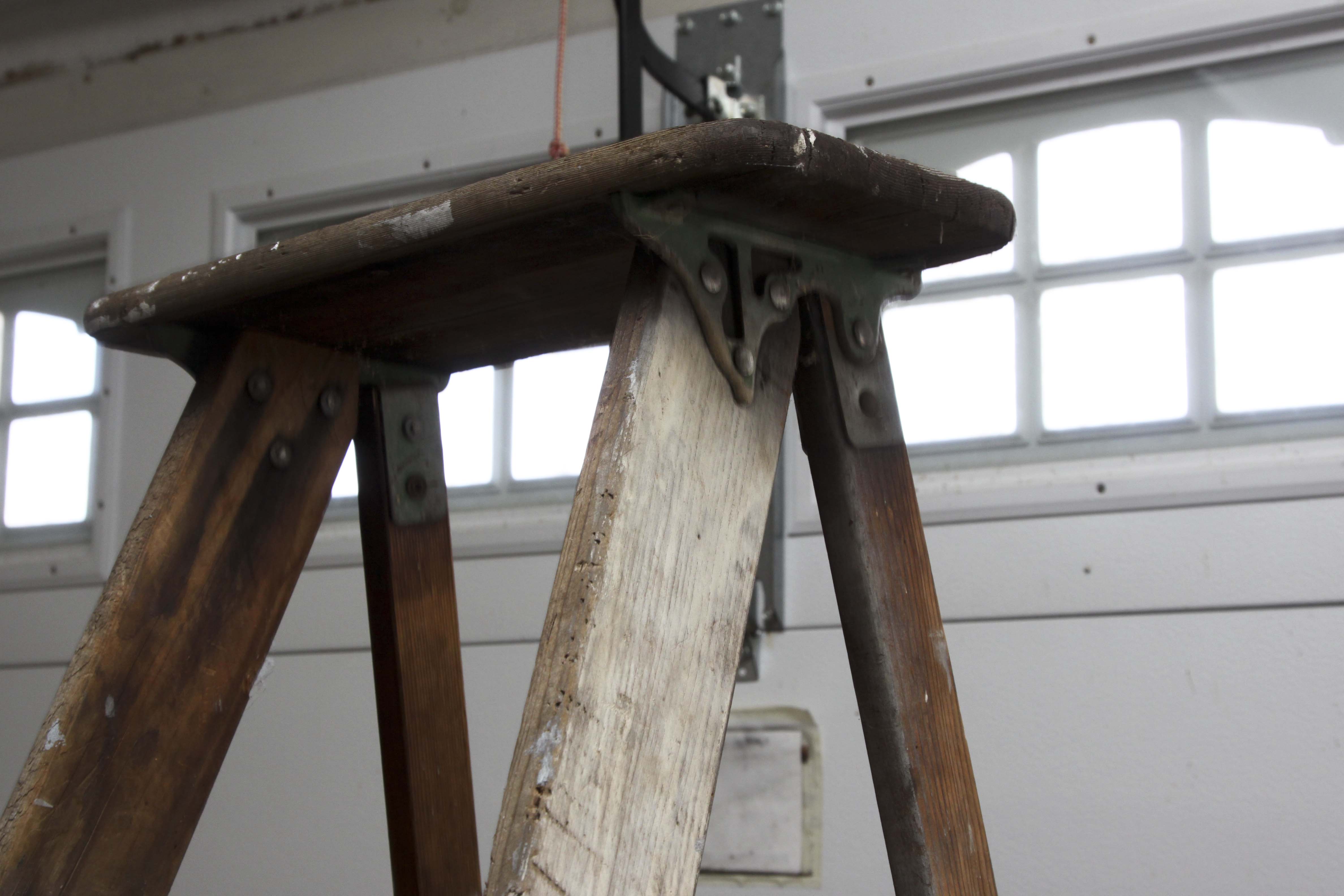 Vintage Six-Foot Folding Wood Ladder