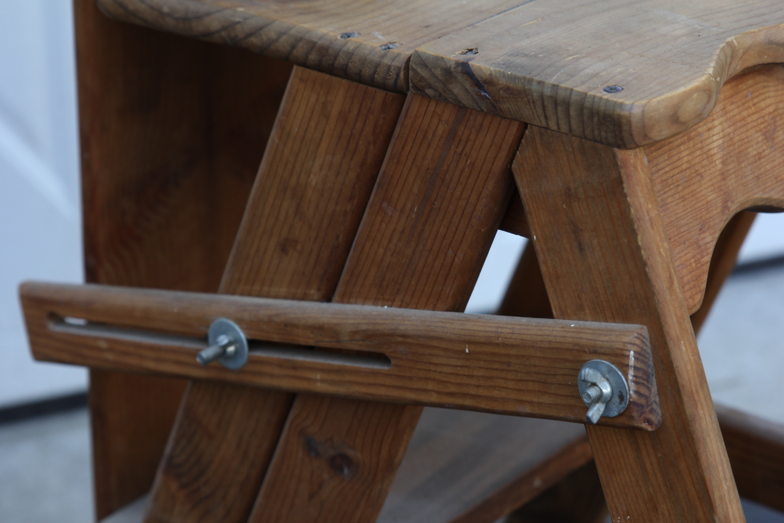 Vintage Amish Wood Ironing Board Ladder Chair