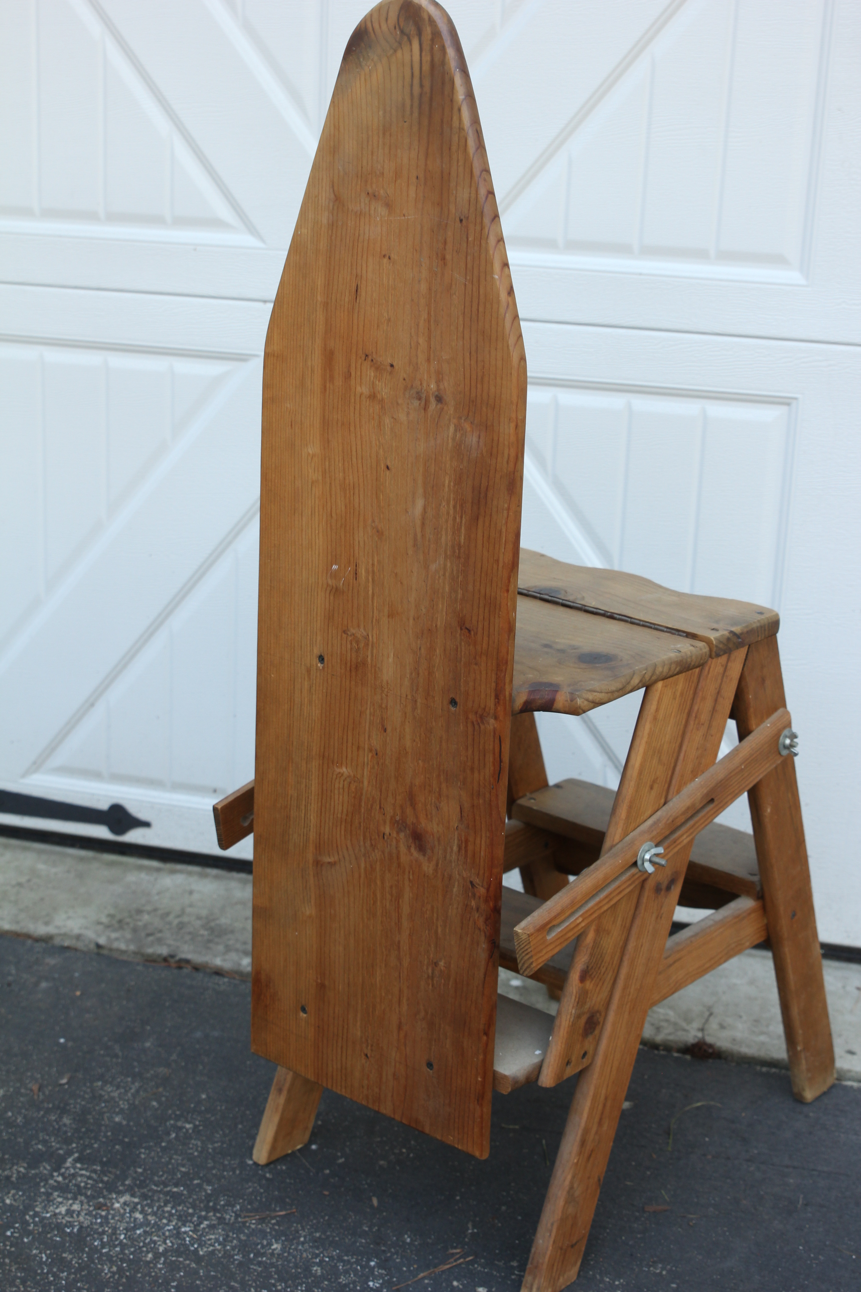 Vintage Amish Wood Ironing Board Ladder Chair