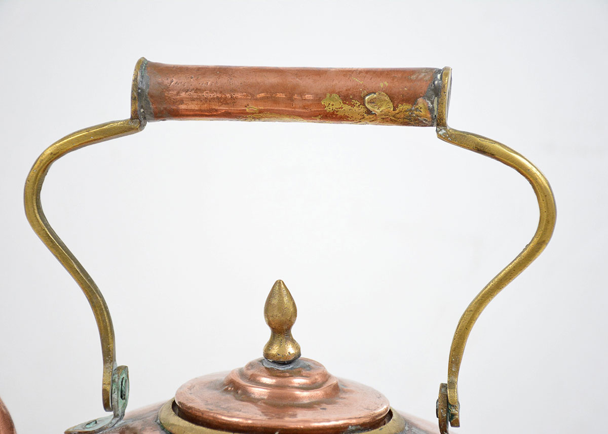 Antique English Hand Hammered Copper Tea Kettle