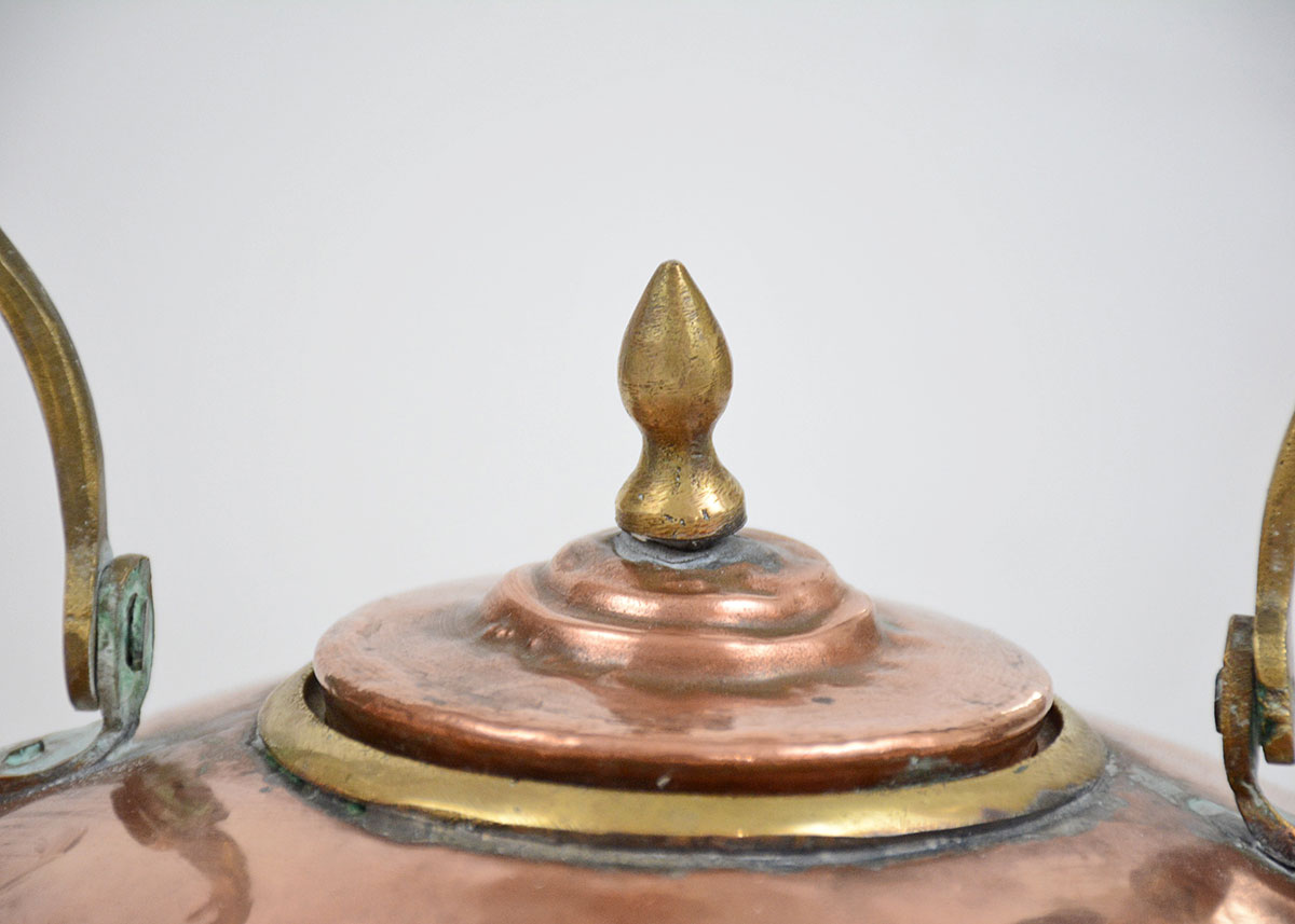 Antique English Hand Hammered Copper Tea Kettle
